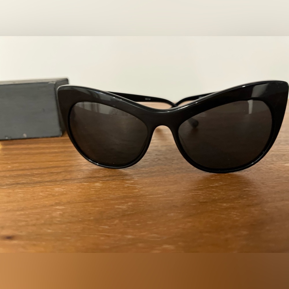 Elizabeth and James Glossy Black Cat-Eye Sunglasses